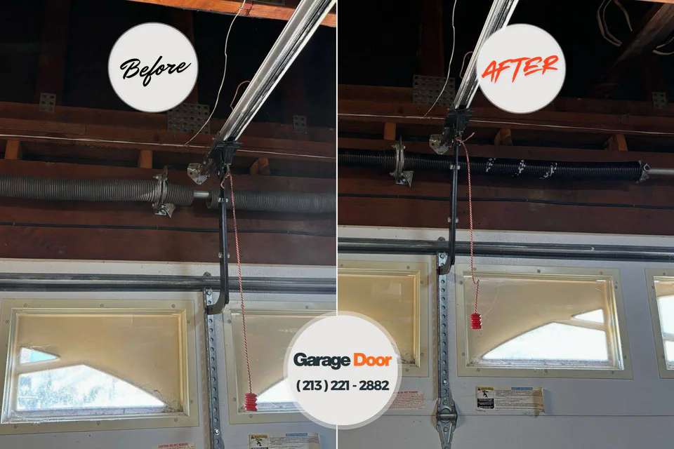 Before and after: garage door repair South Hooksett, NH